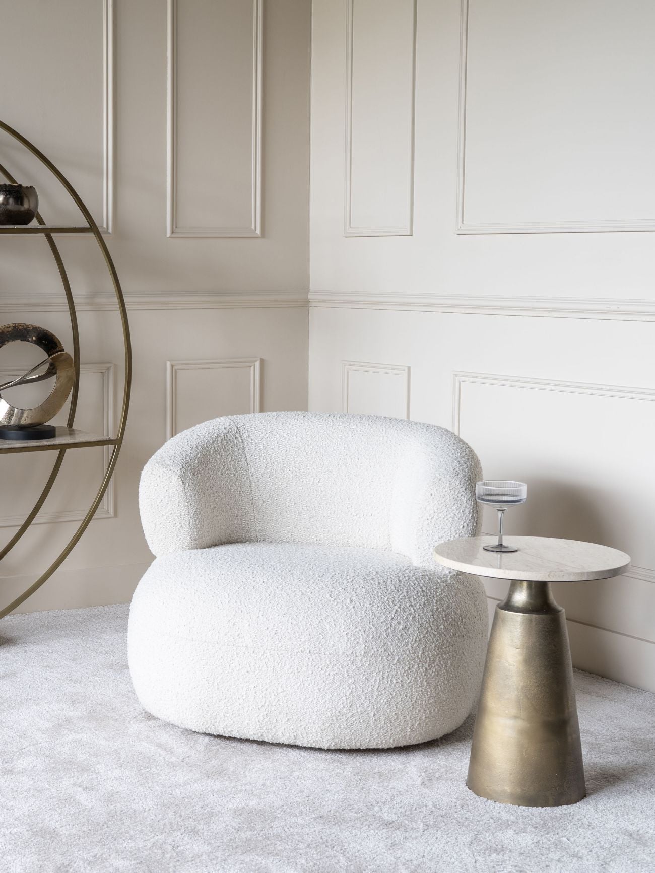 Luna Occasional Chair in Boucle Cream