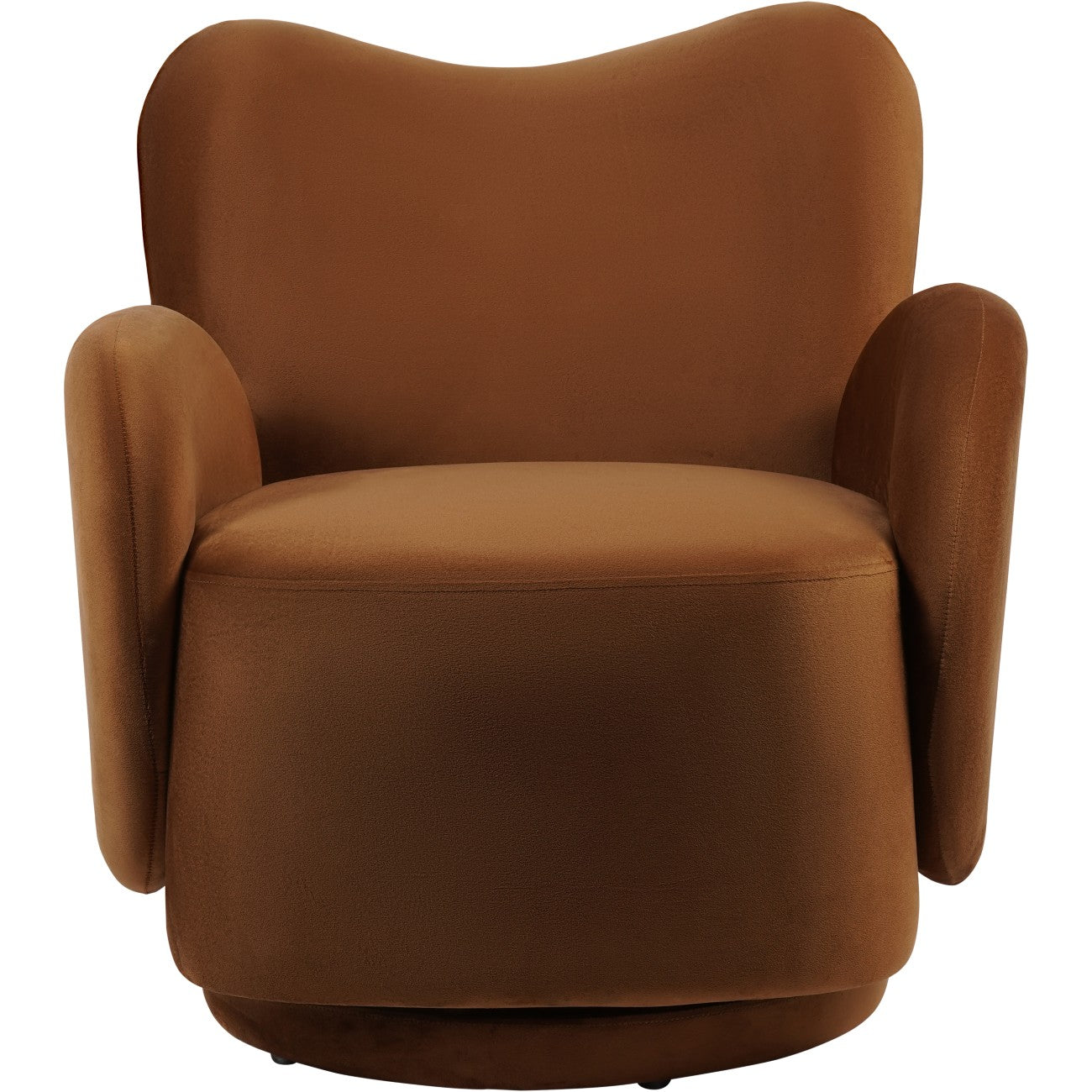 Bingham Upholstered Swivel Chair Velvet Caramel
