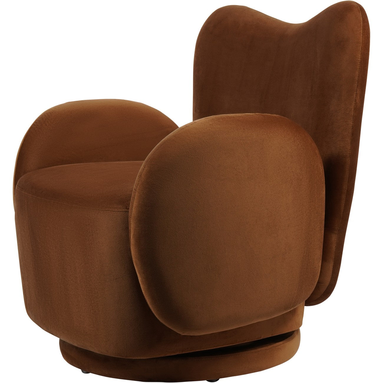 Bingham Upholstered Swivel Chair Velvet Caramel