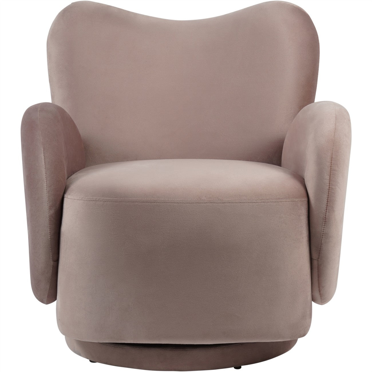 Bingham Upholstered Swivel Chair Velvet Dusky Pink