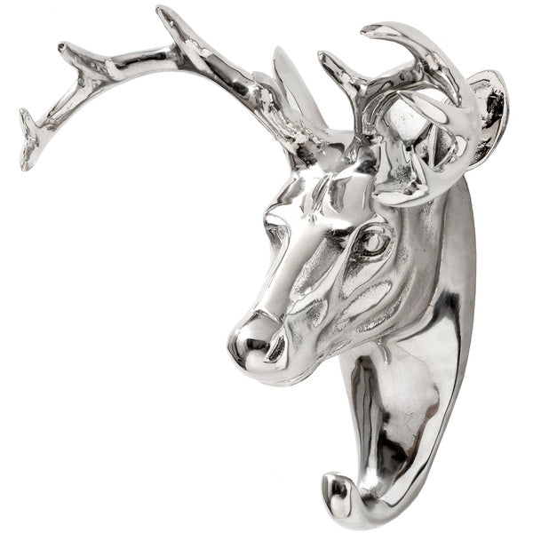 Large Nickel Stag Coat Hook