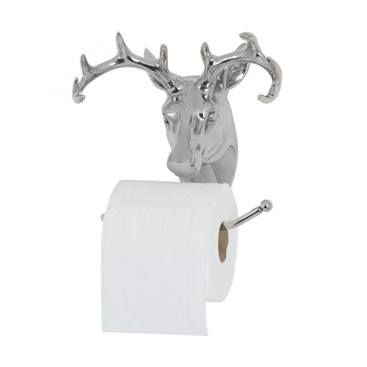 Polished Nickel Stag Toilet Roll Holder