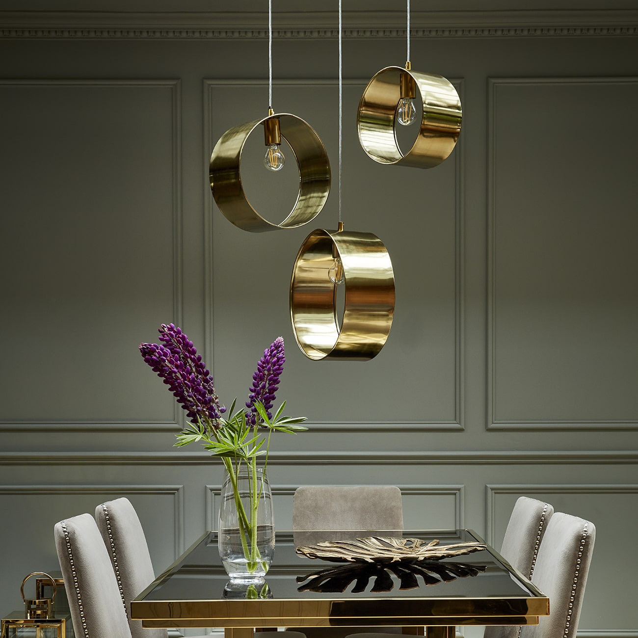 Ara Set Of 3 Gold Ring Pendants