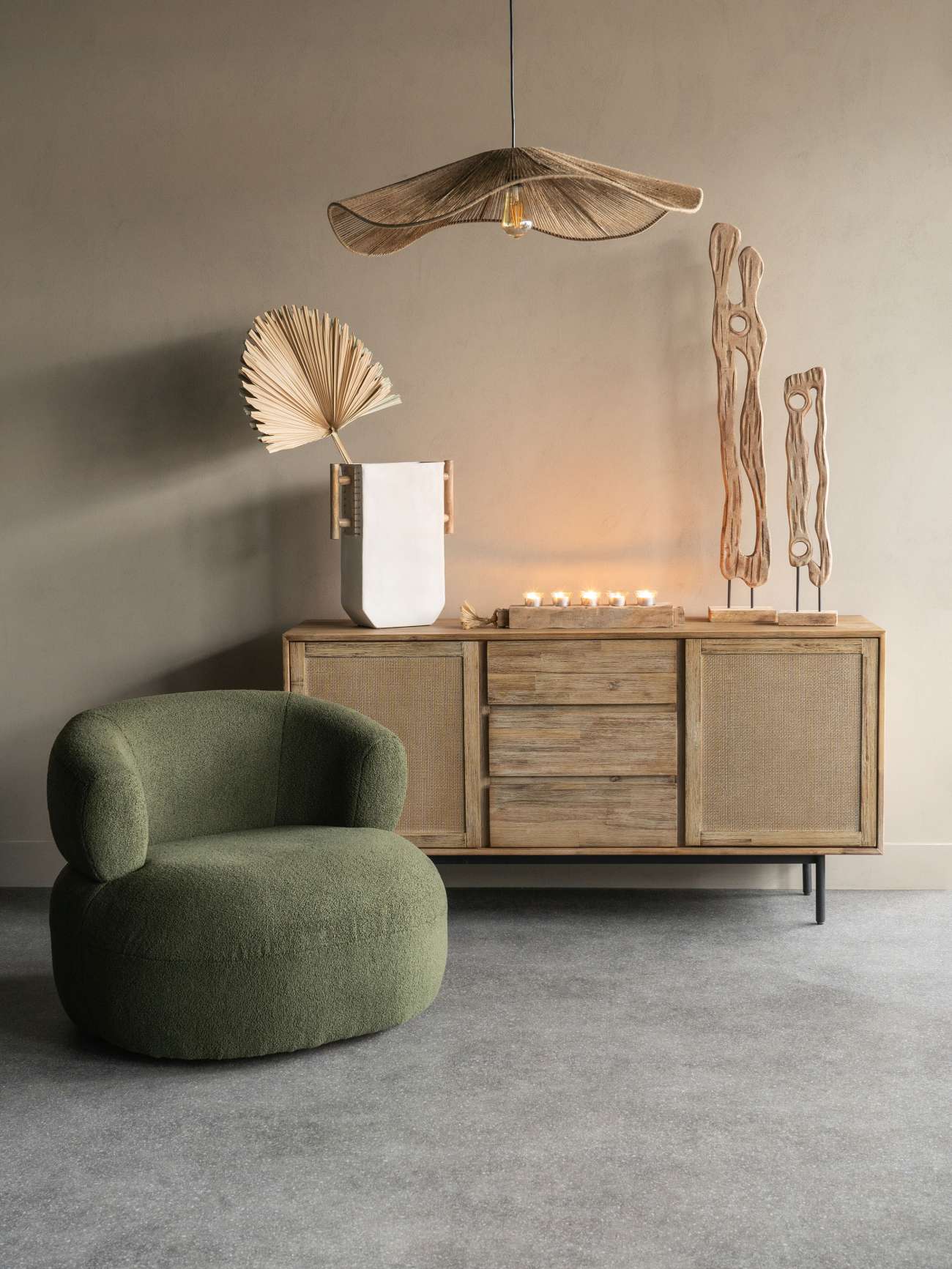 Luna Occasional Chair in Boucle Hunter Green