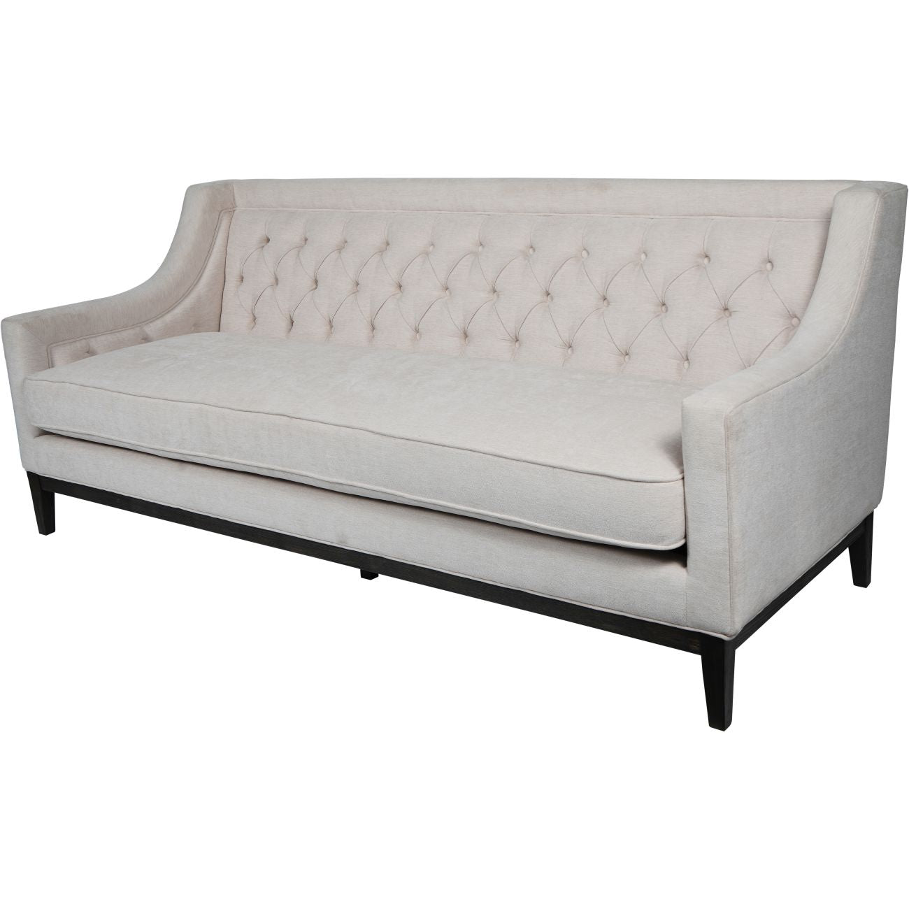 Theodore Buttoned Sofa in Ivory Fabric