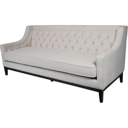 Theodore Buttoned Sofa in Ivory Fabric