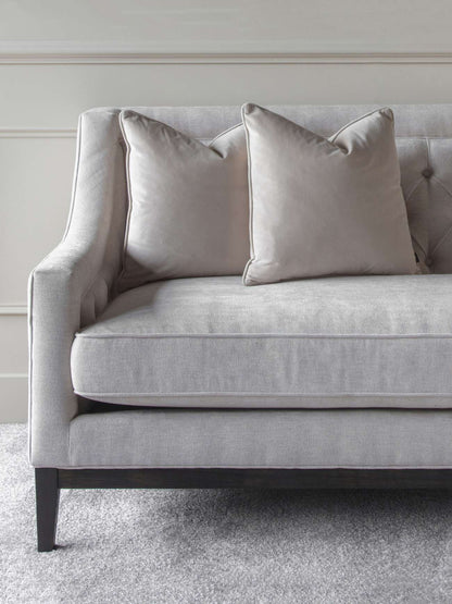Theodore Buttoned Sofa in Ivory Fabric