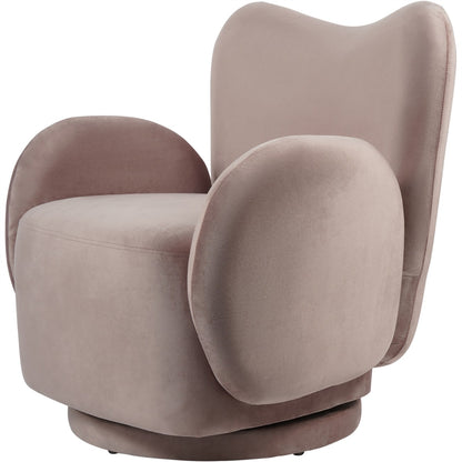 Bingham Upholstered Swivel Chair Velvet Dusky Pink