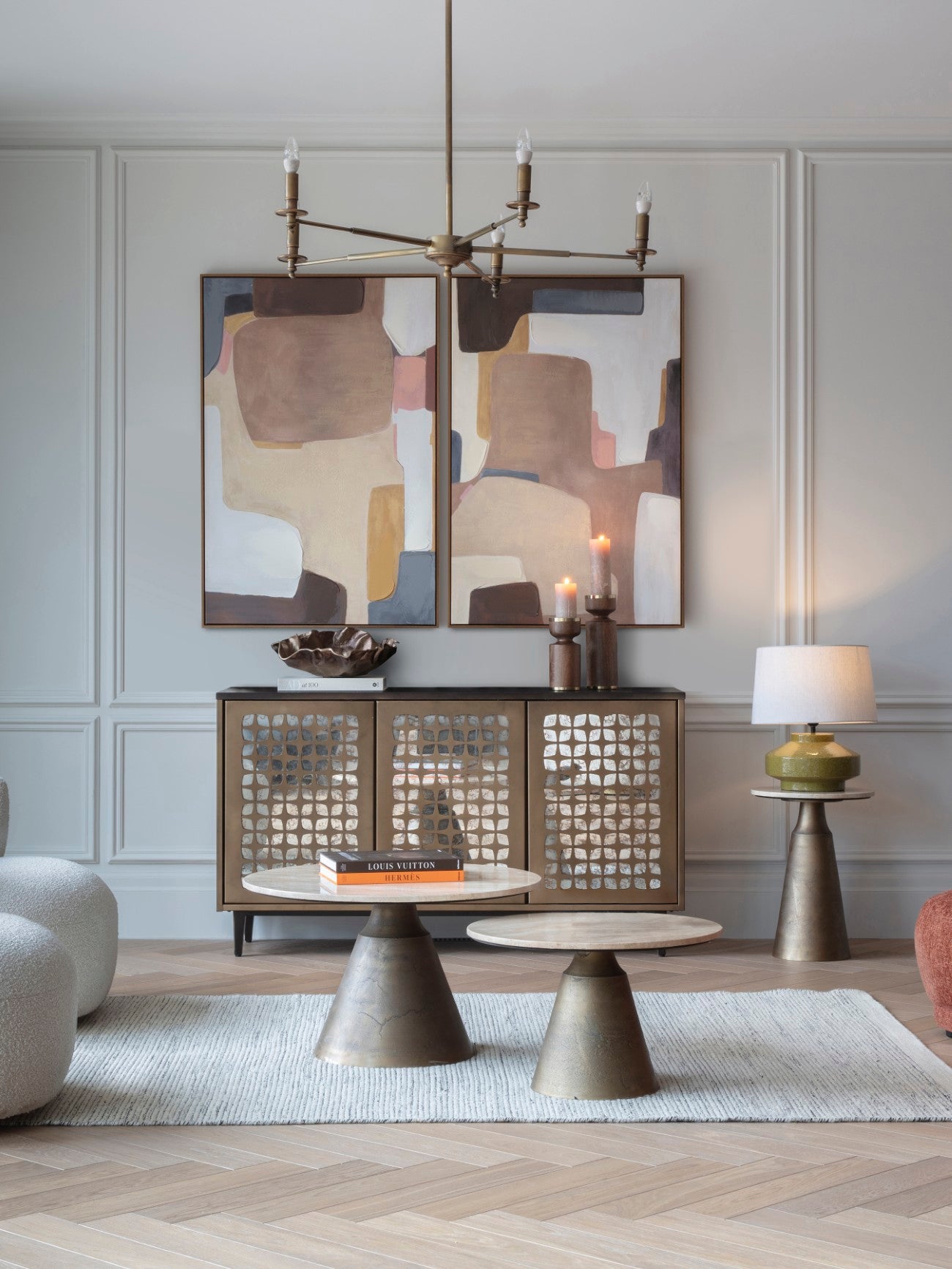 Amalfi Wooden Pillar Holder 23cm