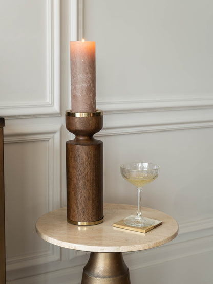 Amalfi Wooden Pillar Holder 31cm