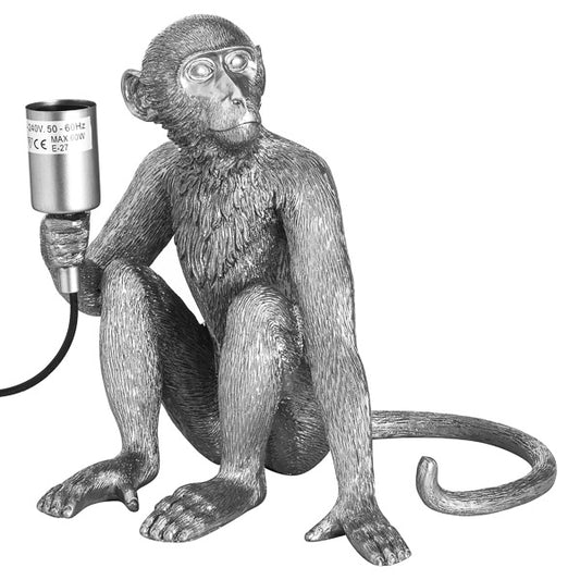 Ringo Monkey Silver Table Lamp