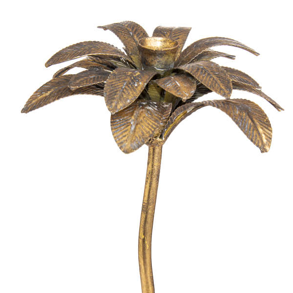 Antique Bronze Large Palm Tree Candle Holder