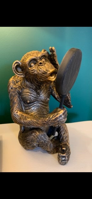 Antiqued Bronze Vain Monkey Figure