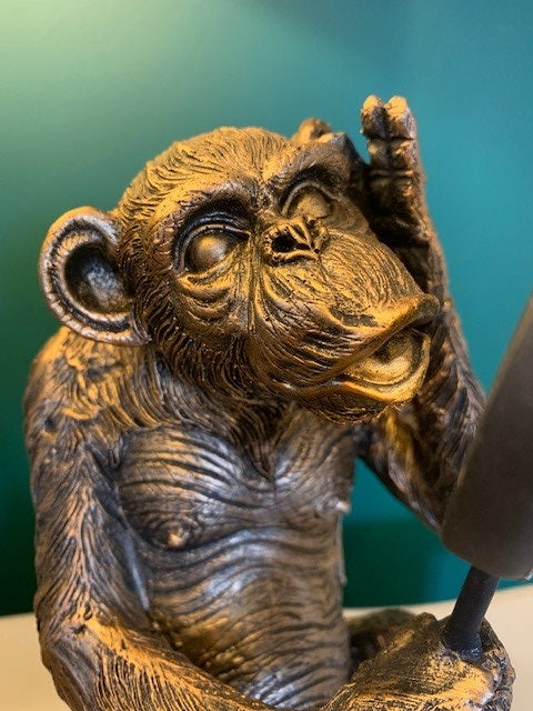 Antiqued Bronze Vain Monkey Figure