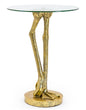 Antiqued Gold Bird Leg Side Table