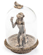 Bronze Hungry Monkey in Glass Dome