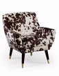 Brown Cowhide Style Fabric Retro Armchair