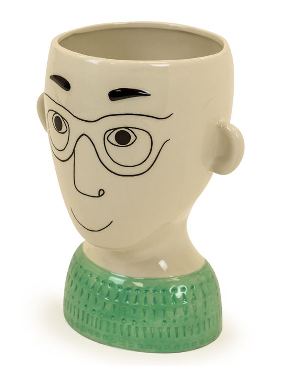 Ceramic Doodle Mans Face Vase Pot