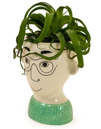 Ceramic Doodle Mans Face Vase Pot