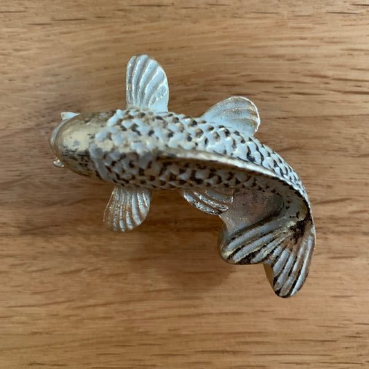 Set of Two Gold Carp Fish Drawer Knobs