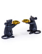 Pair of Black Mouse Candle Holders