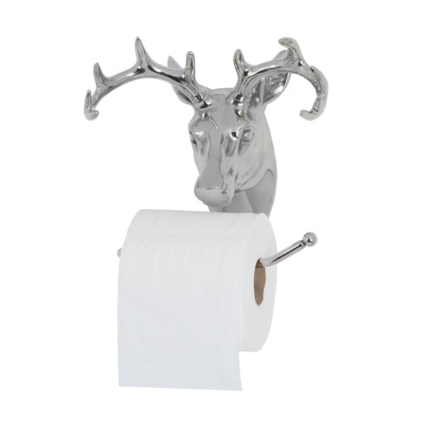 Polished Nickel Stag Toilet Roll Holder