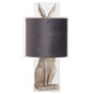 Silver Hare Table Lamp With Grey Velvet Shade