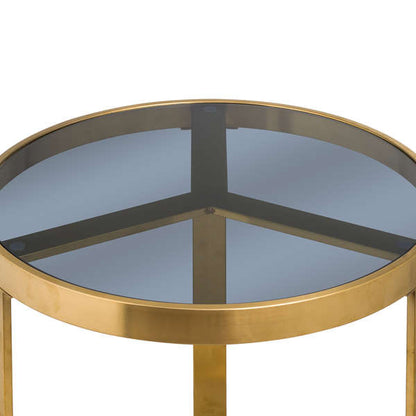 The Edwin Stainles Round Side Table In Brushed Brass